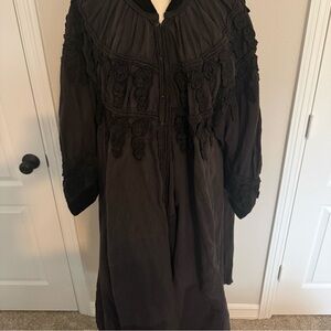 Magnolia Pearl Black Long Sleeve Opera Coat